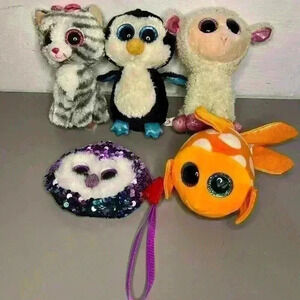 4 TY Beanie boos /babies & coin purse